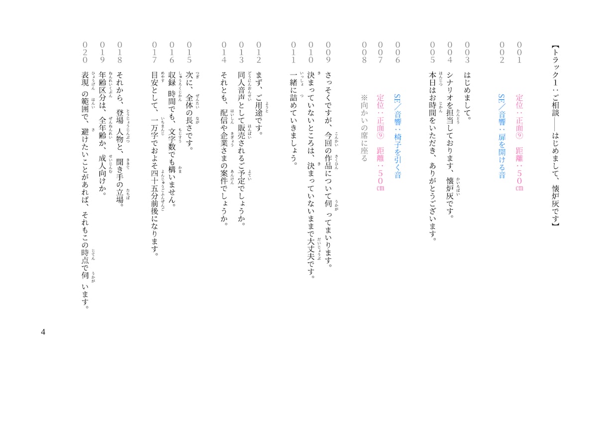 シナリオ・台本を1文字1円から書きます ボイス・ゲーム・動画まで、収録しやすい台本でお届け イメージ2