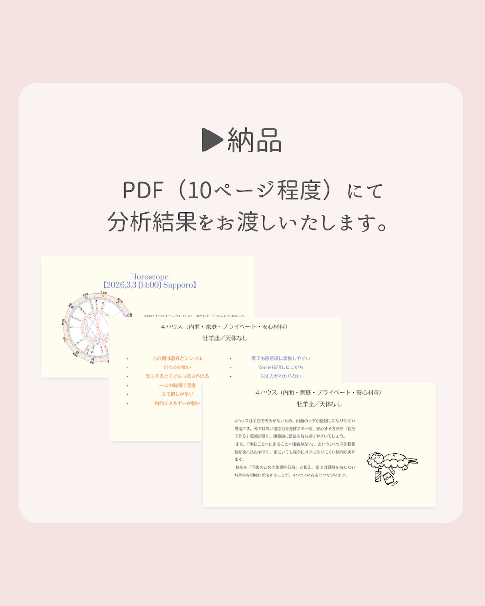 知りたい部分だけ！【あなただけの取説】作ります ホロスコープからあなたの特性を２つ選んで分析！ イメージ5