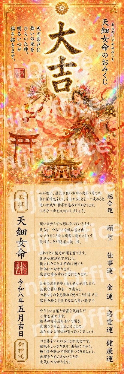 八百万神⭐︎おみくじに「気」を込めて開運します 何が当たるかな？護符代わりに使う金運上昇お守りも当たる イメージ8