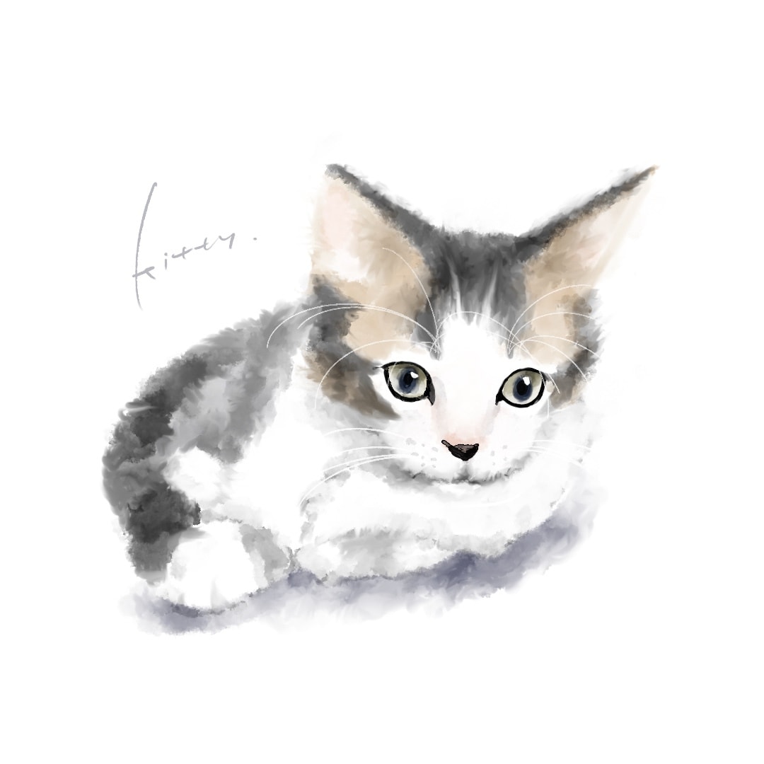 ふわふわなタッチで大切なペットをお洒落に描きます 大切なペット写真を、ポストカードサイズのイラストに仕上ます。 イメージ3