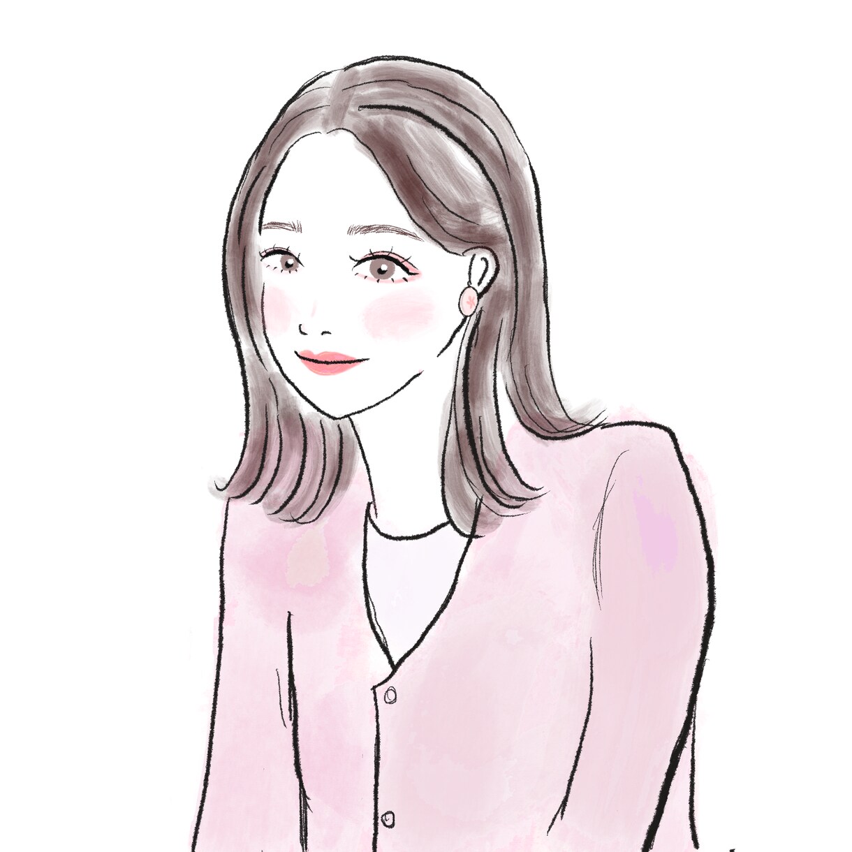 やさしい雰囲気で可愛く描く似顔絵アイコン制作します パーソナルカラーを取り入れてあなたらしさを色で表現！ イメージ1