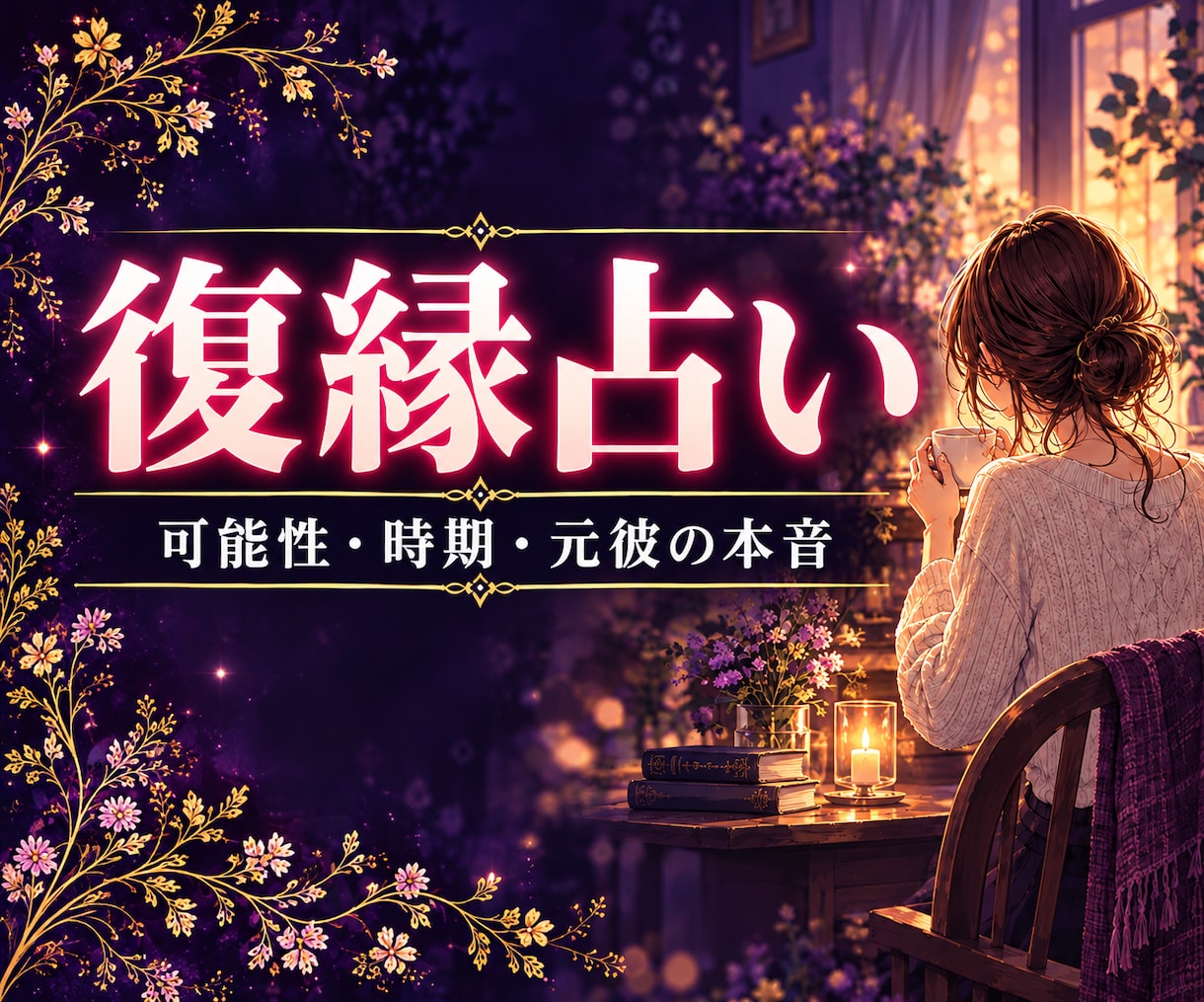 復縁占い｜復縁の可能性と時期・元彼の本音を占います 【最短30分】復縁できるか、連絡していい時期、元彼の本音 イメージ1