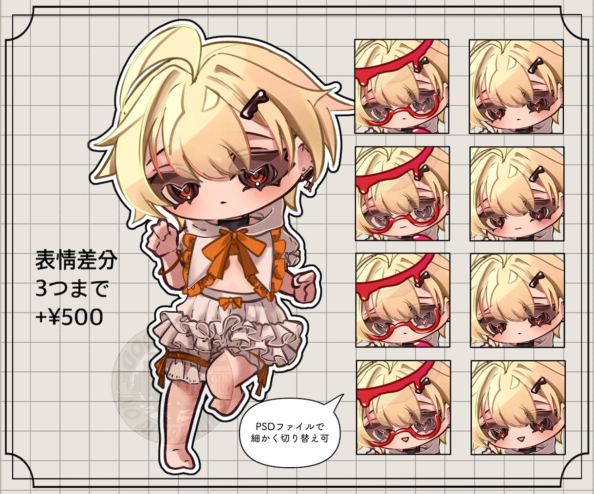 かわいいミニキャラ(SD•デフォルメ)描きます グッズやアイコン,動画などイラスト単体でも映えます! イメージ3