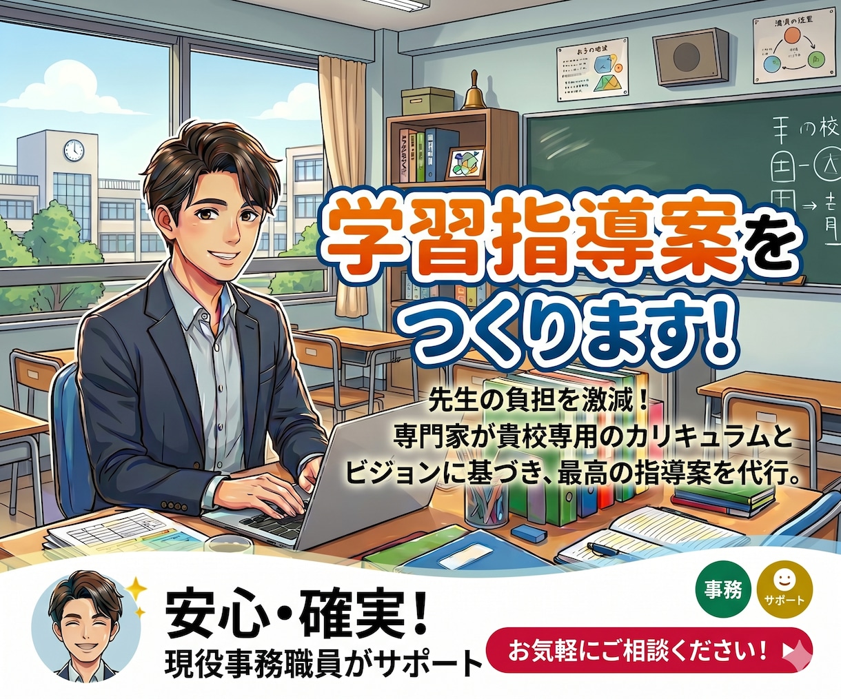 学習指導案つくります 研究授業も安心！授業準備に時間を。 イメージ1