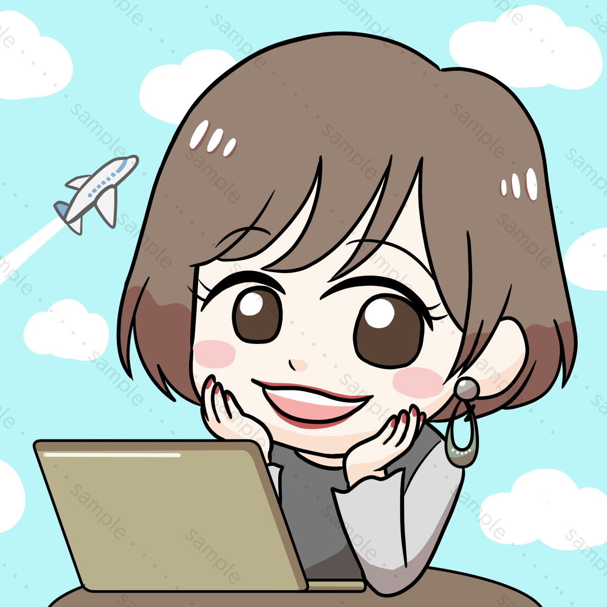副業やビジネスに最適！仕事に繋がるアイコン描きます クラウドソーシング・YouTube等！ココナラ初心者大歓迎！ イメージ2