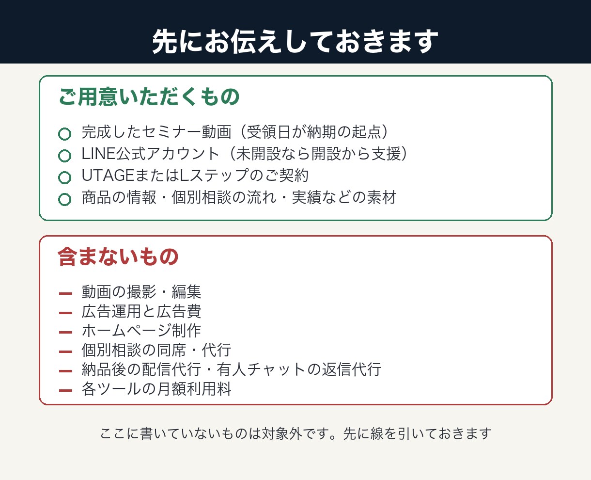 自動ウェビナーで個別相談が入る仕組みを構築します LINE登録から個別相談の予約までを自動でつなぎます イメージ8
