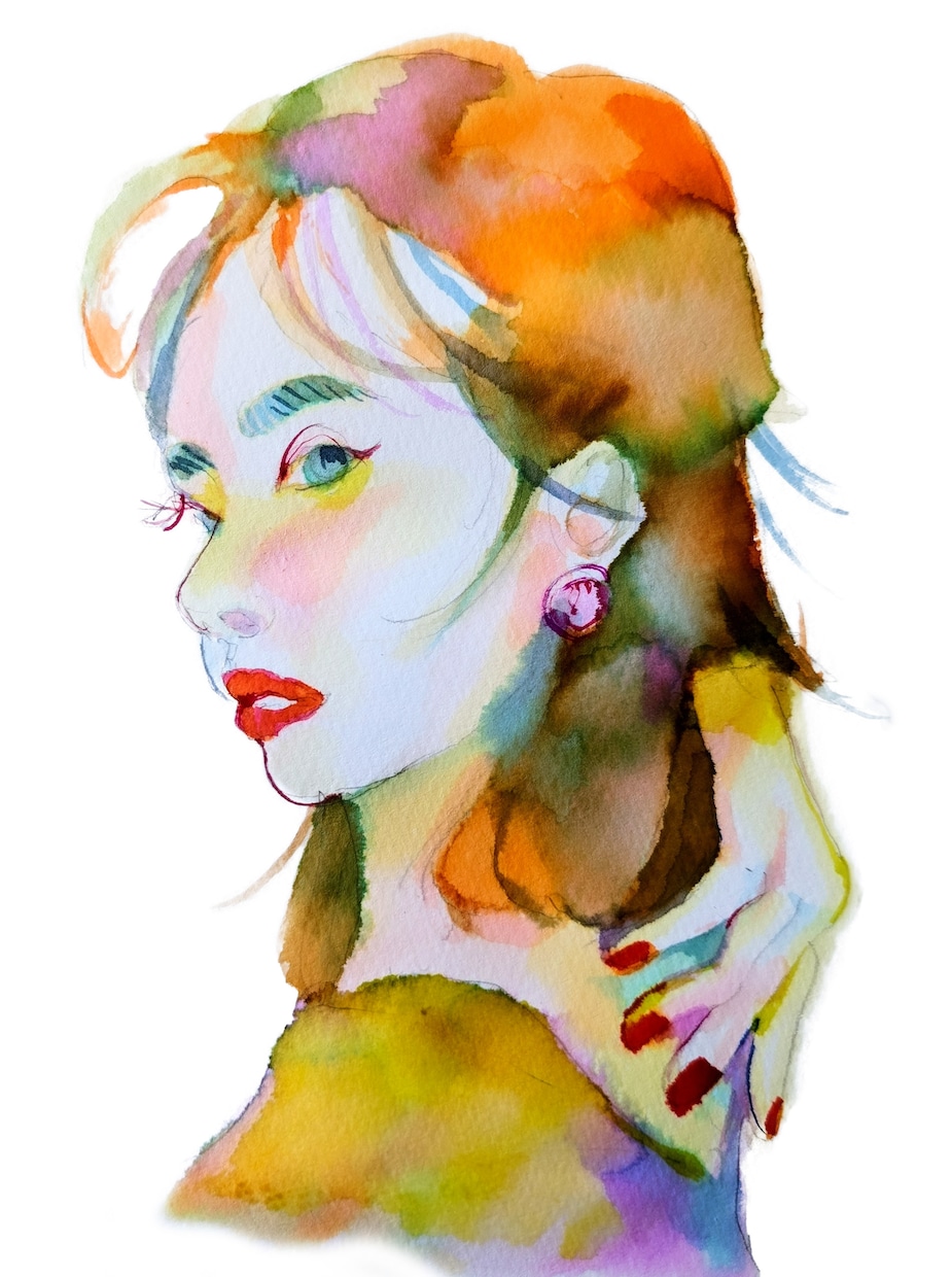修正無料　似顔絵SNSアイコン描きます ニュアンスカラー仕上げ水彩似顔絵 イメージ7