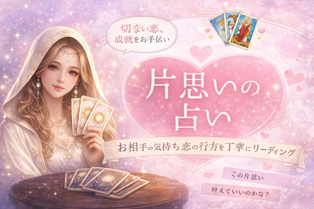 片思い成就 あの人と結ばれる未来を教えますます 片思い専門、次の行動が変わる具体的なアドバイスをお伝えします イメージ1