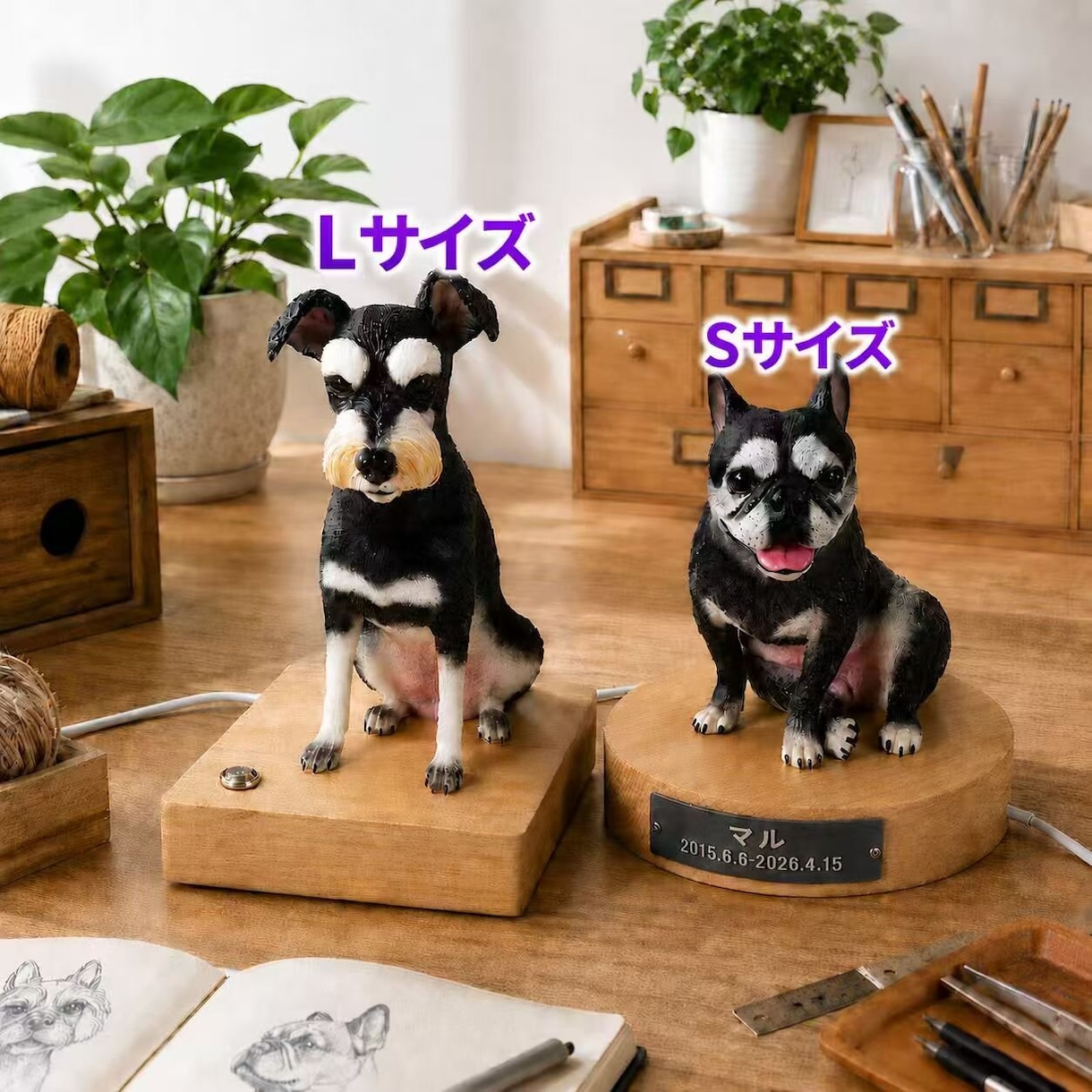 写真から愛犬・愛猫の3Dライトを制作しますます 人の手による3D造形と手彩色で忠実に再現 イメージ3