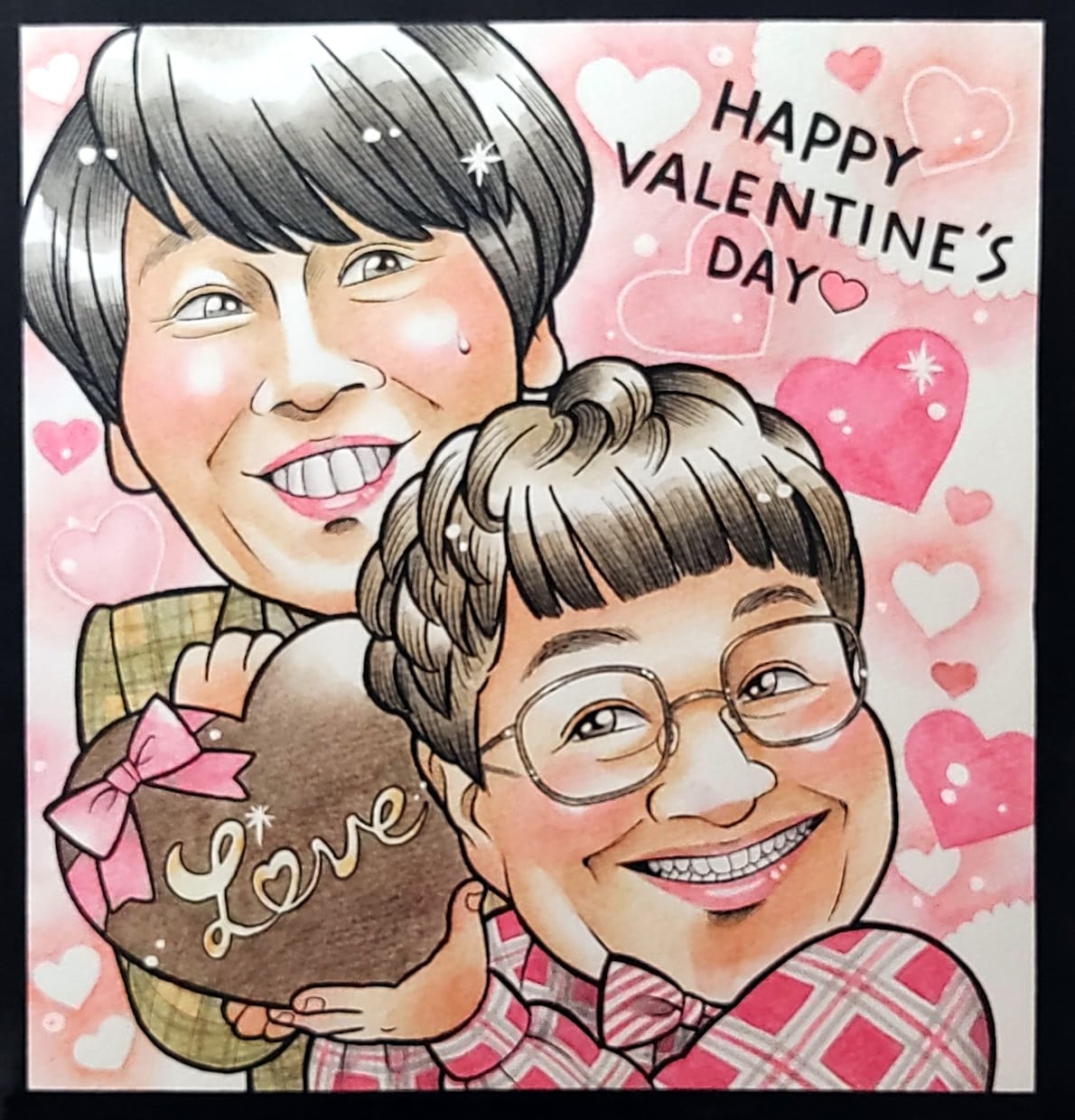送料込み♪漫画タッチでもらって嬉しい似顔絵描きます ペン画と水彩色鉛筆をベースに確かな画力で丁寧に作成いたします イメージ6