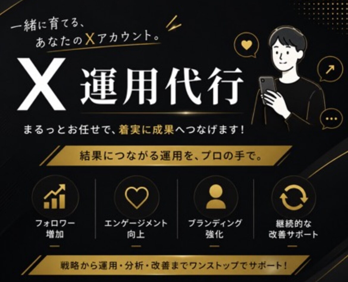 しっかり1ヶ月プラン！Xの運用代行いたします X運用代行。責任をもって1対1で対応いたします。 イメージ1