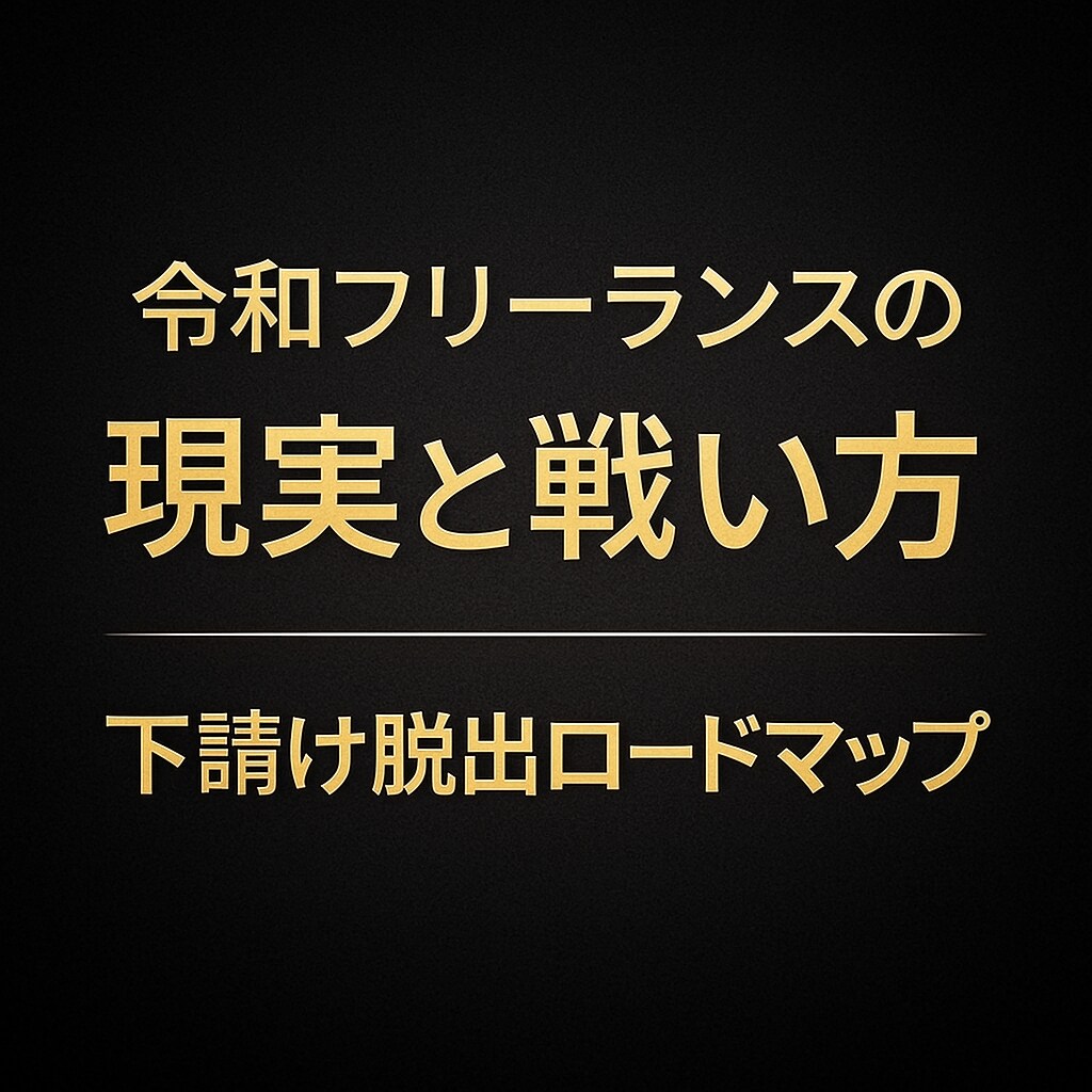 令和フリーランスの現実と戦い方を学べます 下請け脱出とプロジェクト型への一歩 イメージ1