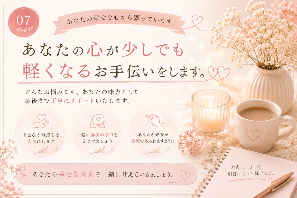 男性目線で恋愛のお悩みをお聞きします 複雑な恋愛も否定せず寄り添います イメージ8