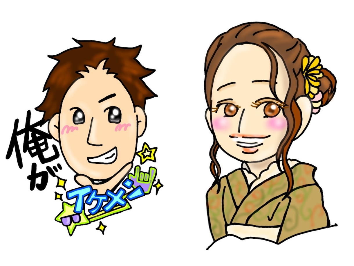 かわいく、オシャレに似顔絵かきます かわいく！オシャレに！似顔絵、イラストかきます イメージ2