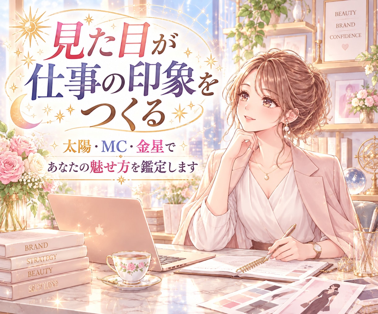 仕事で輝く見た目と強みを星から鑑定します 太陽・MC・金星からあなたの魅せ方と仕事の強みを読み解く イメージ1