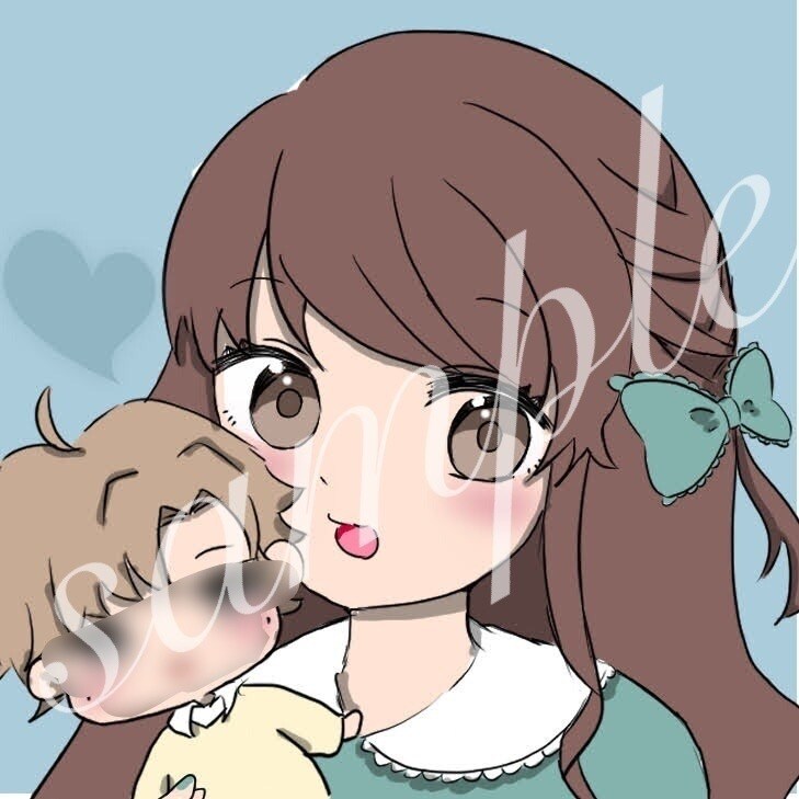 SNS用アイコン描きます ぬいぐるみの推しと女の子のイラスト イメージ1