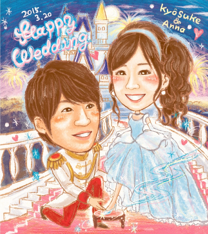 先着5組様まで2名様4000円★結婚式の似顔絵ます 賑やかでポップな似顔絵でハッピーな新婚生活を彩ります♪ イメージ2