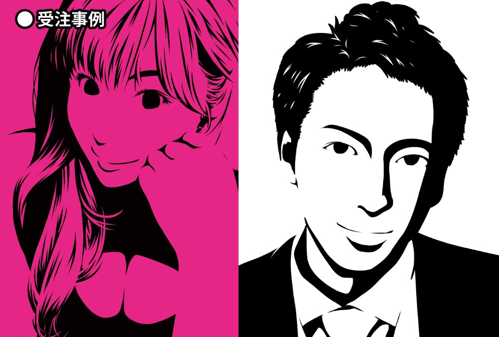 実績多数！☆シルエット(陰影)似顔絵を描きます 無料ＡＩアプリにはない、手描きならではの味わいの絵をお届け！ イメージ7
