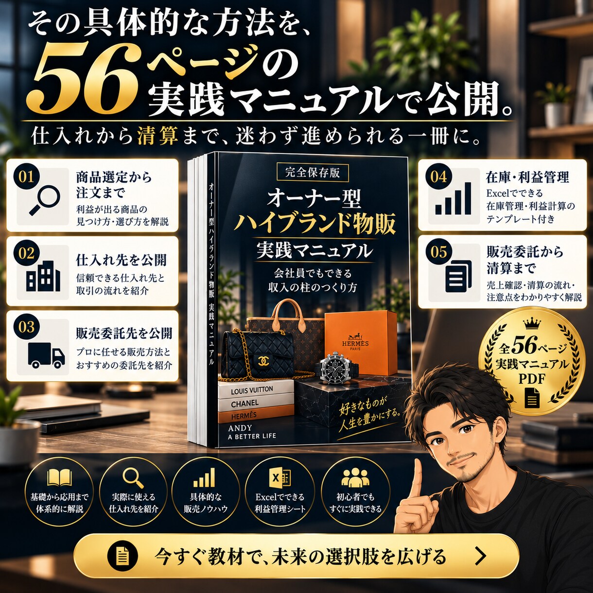 ハイブランド物販を仕組み化する方法を公開します 仕入れも販売もプロを活用！自分は「判断と管理」に集中 イメージ5