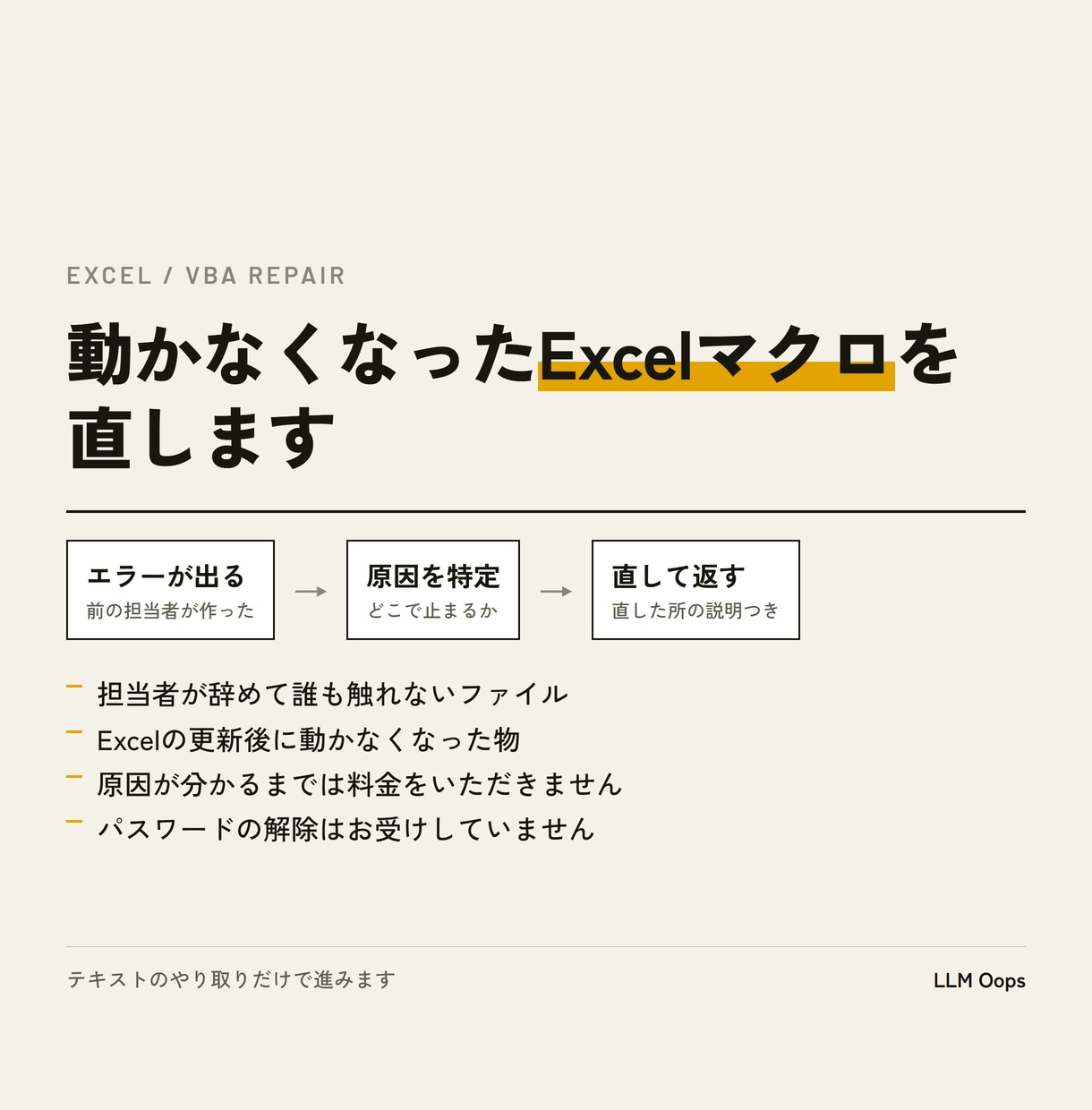動かないExcelマクロを直します 前の担当者が作ったファイルでも原因から調べます イメージ1