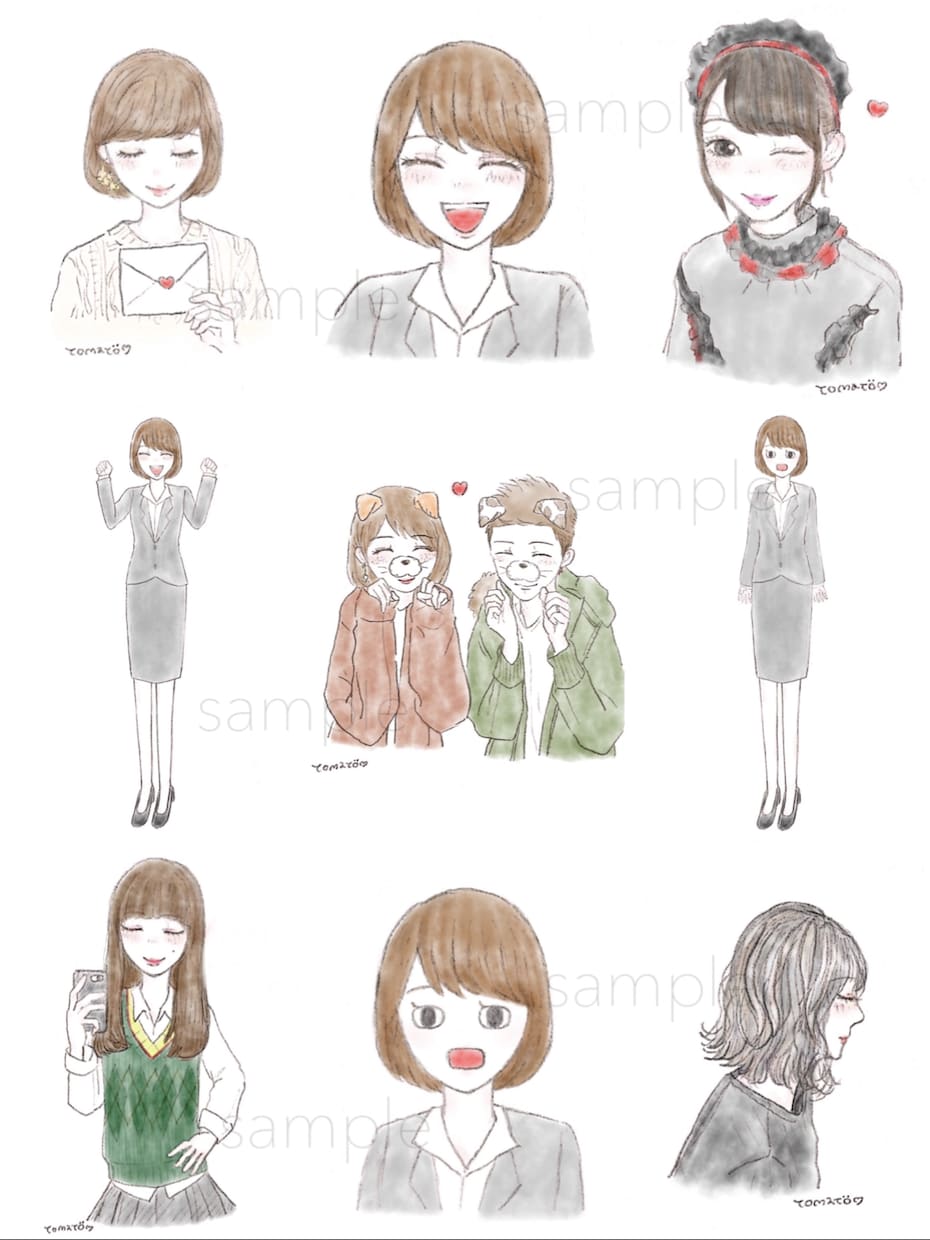 アナログ〇﻿ほんわかイラスト︎︎〇描きます SNSのアイコン、プレゼントにオススメです¨̮ イメージ9