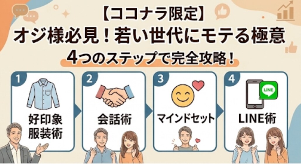 そこのオジ！若い子を落とす方法コンサルします オジ扱いされない会話と接し方都合よく使われるのは終わり！ イメージ3