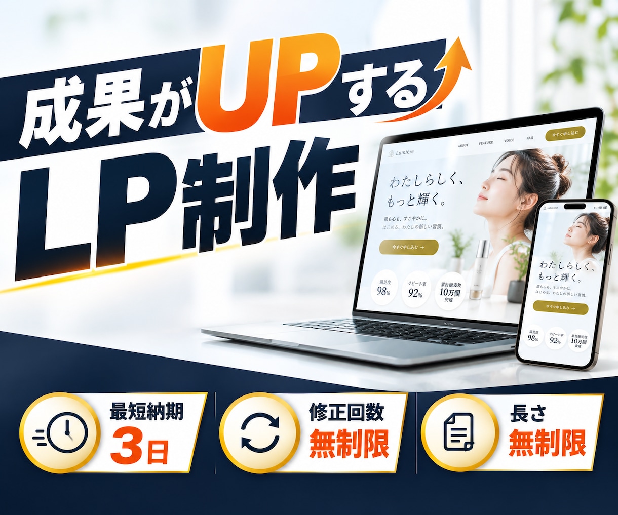 成果につながる高品質なLPを制作します 修正無制限・長さ無制限！魅力が伝わるLPを制作 イメージ1