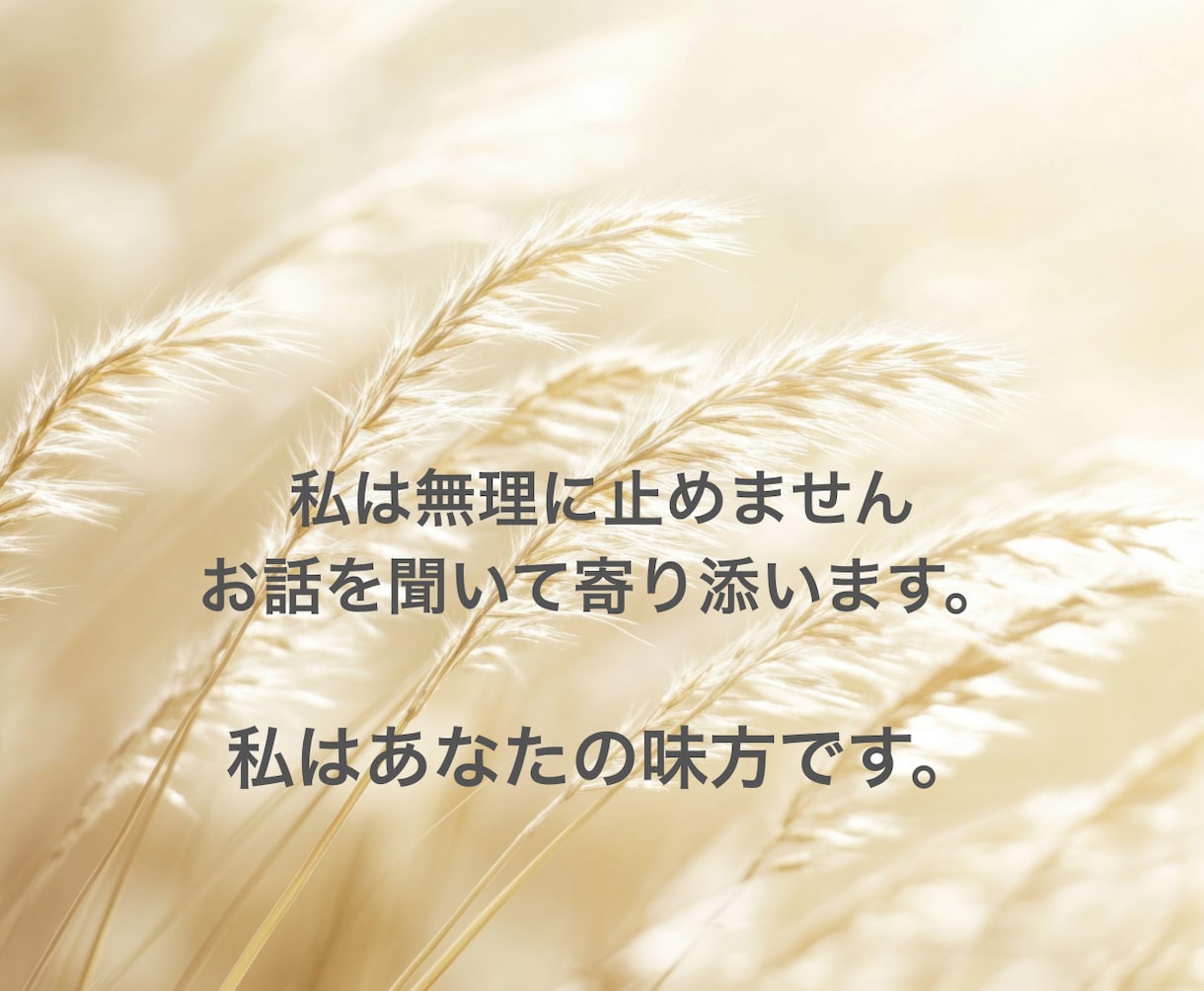 止めるのではなく、あなたの心を受け止めます わかってくれる人がいるだけで、人は少しずつ落ち着ける イメージ3