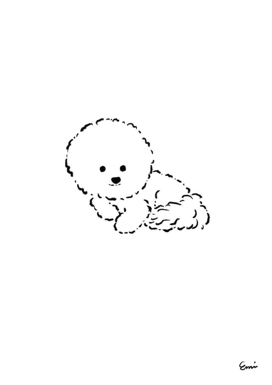 モノクロシンプル◉お洒落なペットの似顔絵描きます 高画質データ納品/ロック画面やグッズ制作に/印刷して飾れる イメージ1