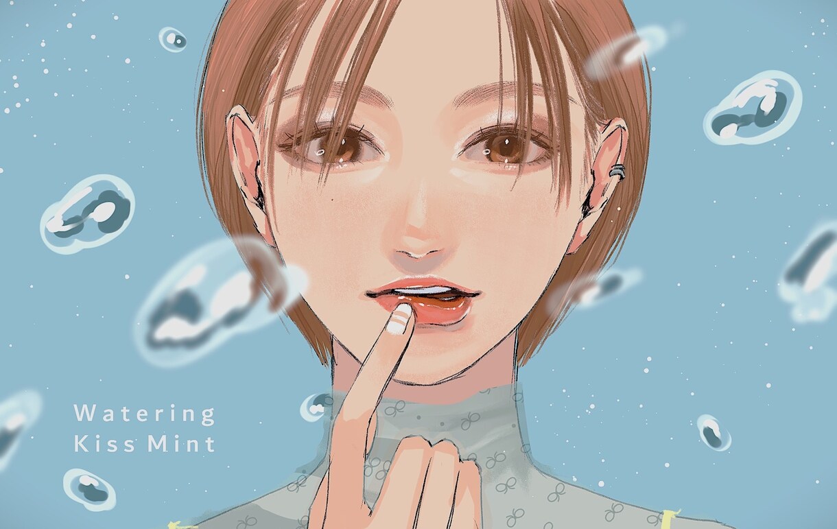 美しい女性、中性的な男性の顔を描きます 美しい顔、ショートカットが得意です イメージ2