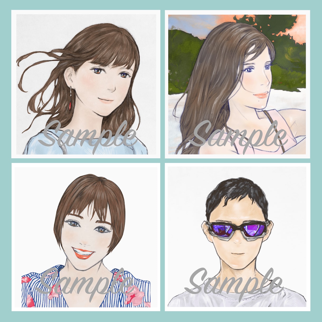 何気にプチプラのあやさんとお揃いになれます SNSアイコンやバナーなど優しいタッチで似顔絵を仕上げます。 イメージ2