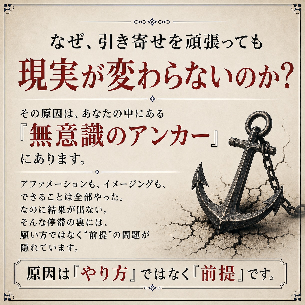 引き寄せの罠アンカーの解除相談します あなたの願いを妨害する「無意識のアンカー」の正体を相談で イメージ2