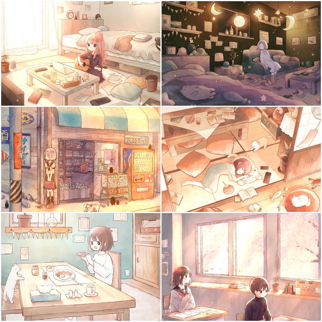 ほんわか可愛いイラストお描きします 動画のサムネやアイコン、MV、表紙、壁紙などにぜひ♪ イメージ6