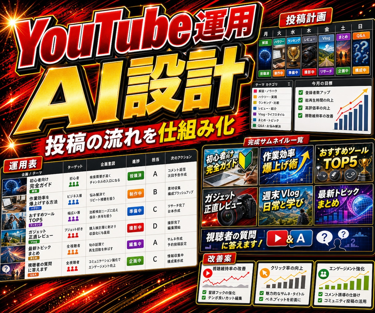 YouTube投稿運用をAIで設計します ネタから投稿準備まで型化します イメージ1