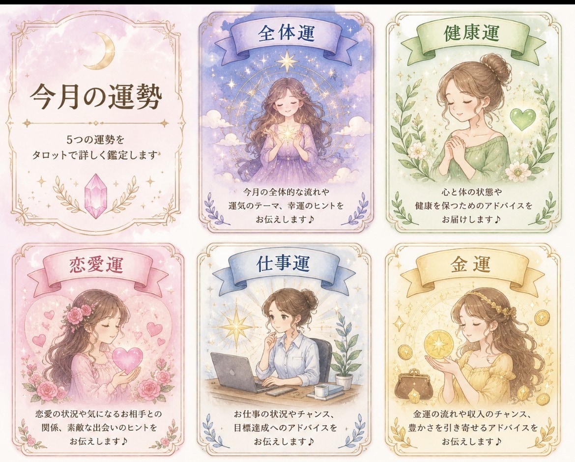 タロットで今月の運勢鑑定します 今月をより良く過ごすヒントをお届け イメージ1