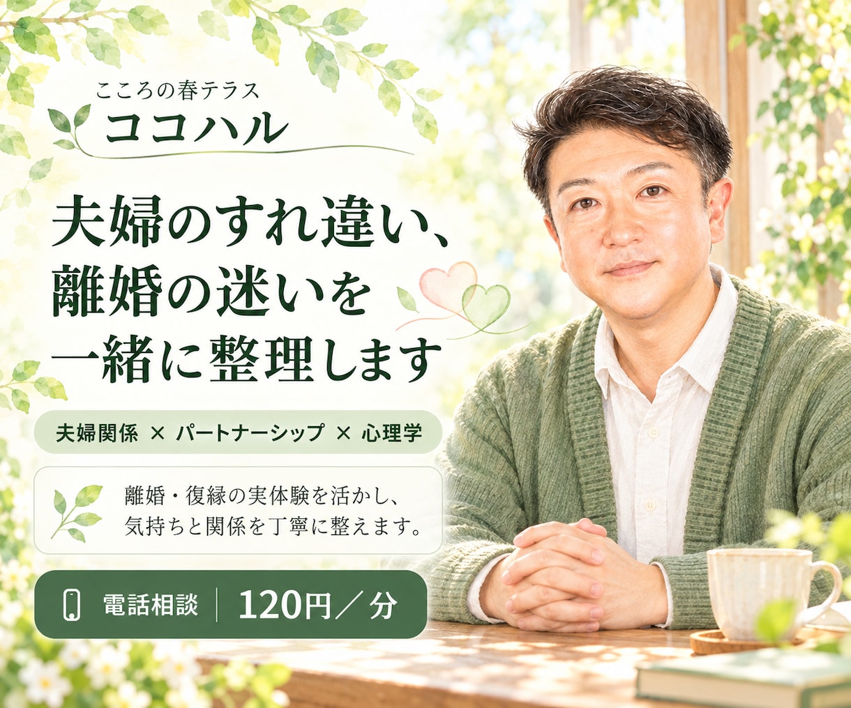 夫婦のすれ違いや離婚の悩みを一緒に整理します 離婚と復縁の実体験から、夫婦の関係改善を一緒に考えます イメージ1