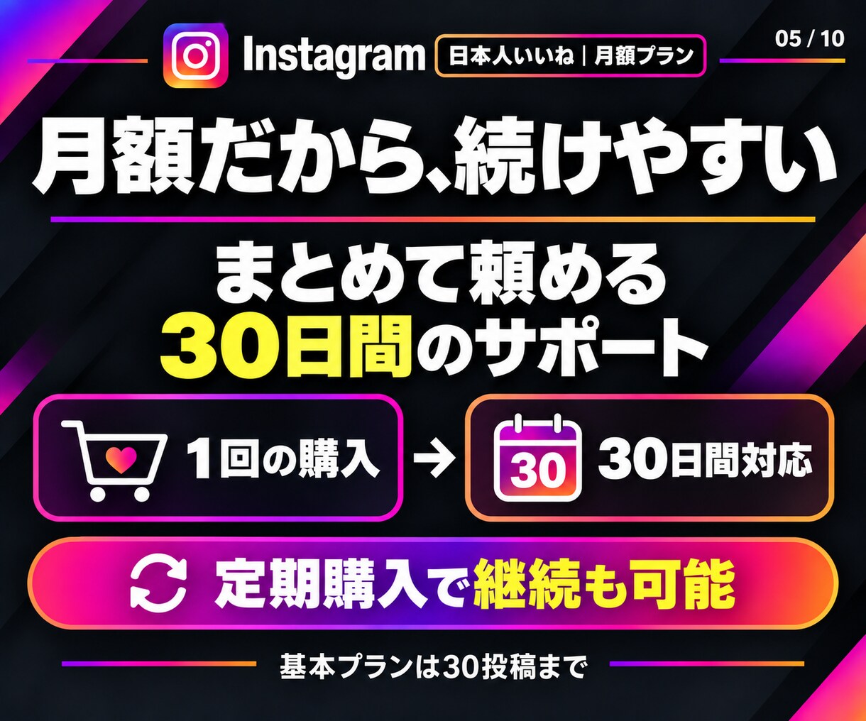 インスタ日本人いいね【月額】30日間全て増やします 投稿するだけで日本人いいね｜30日間・宣伝｜毎回の連絡不要 イメージ5
