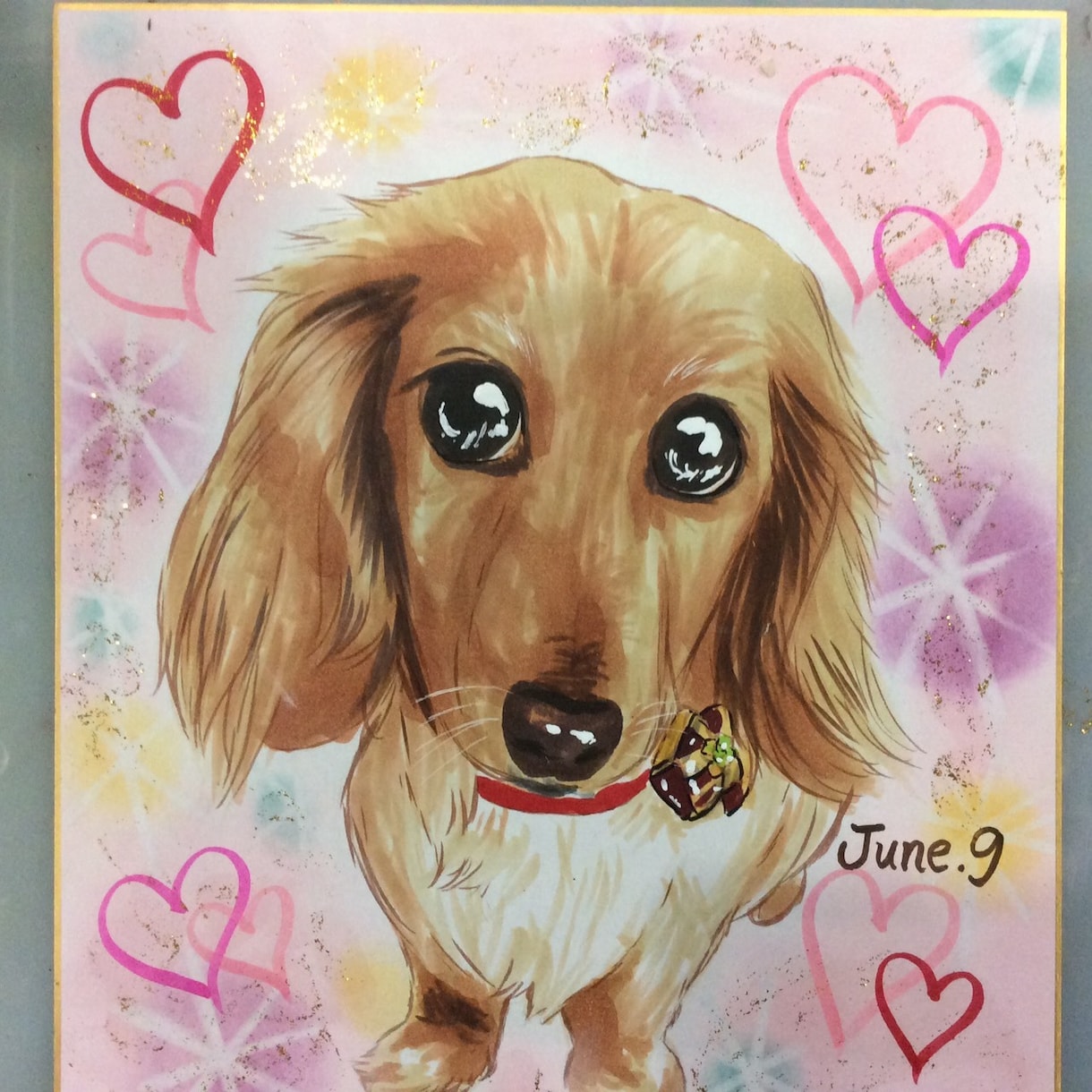 プロ似顔絵師がペット・動物のイラストお描きします 色紙にワンちゃんや猫ちゃんをちょいリアルめで可愛く描きます！ イメージ3