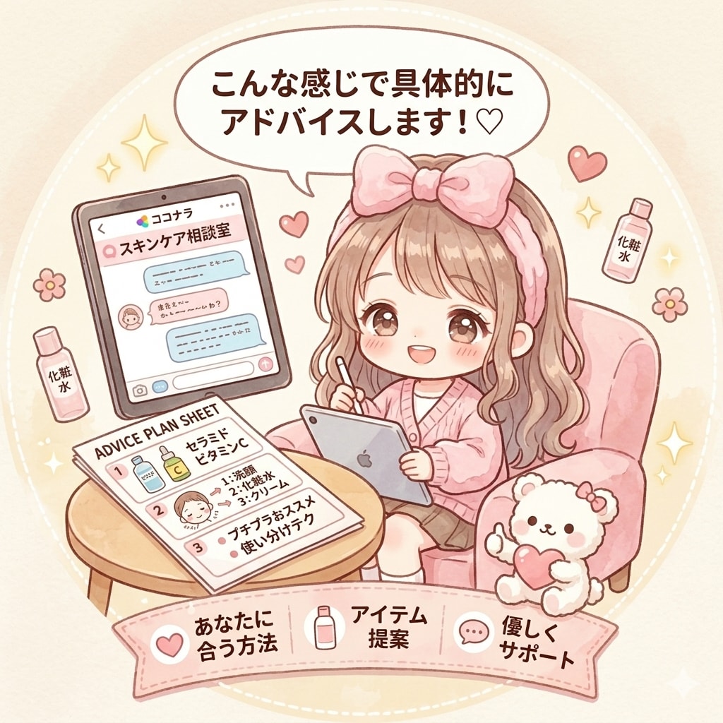 スキンケア迷子の方　あなたに合うケア見つけます 元美容部員が優しく丁寧にお悩みお聞きします イメージ3