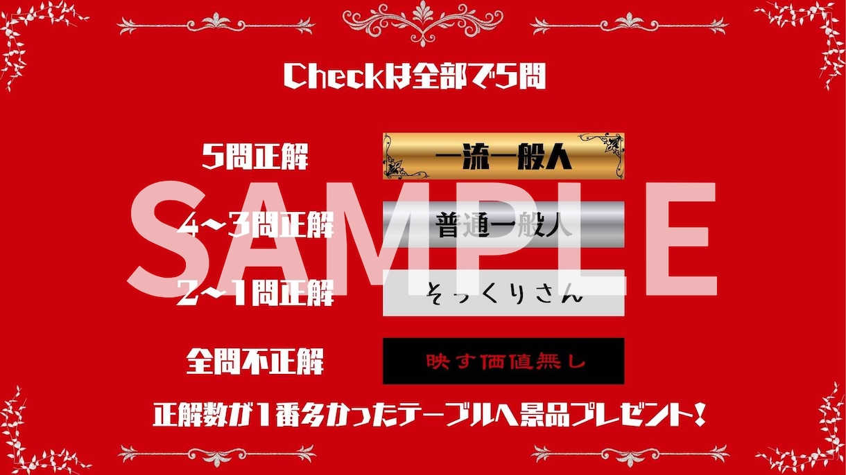大ウケ！格付けチェック作成できます 結婚式余興でゲストと一緒に盛り上がろう！ イメージ2