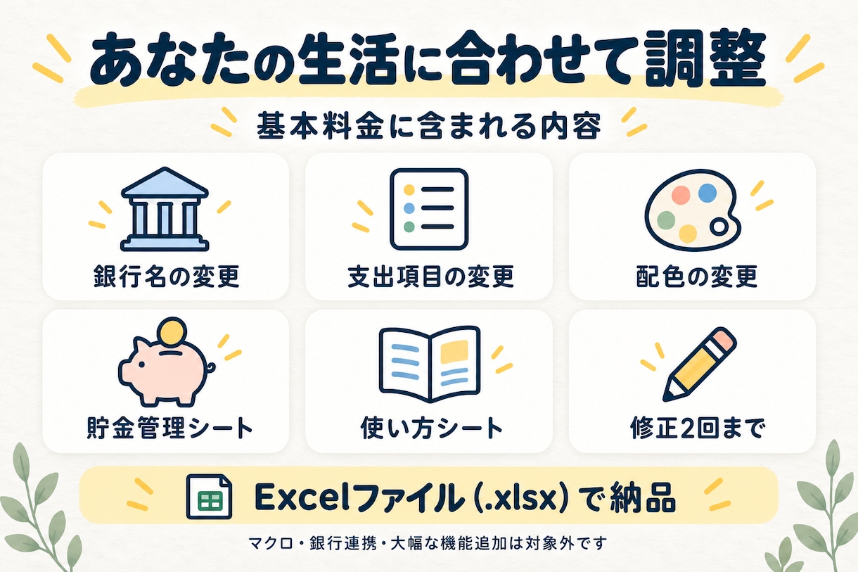 残金がわかる家計管理表をExcelで制作しますます 銀行・カードの支払いを整理。今月使えるお金がひと目でわかる イメージ3