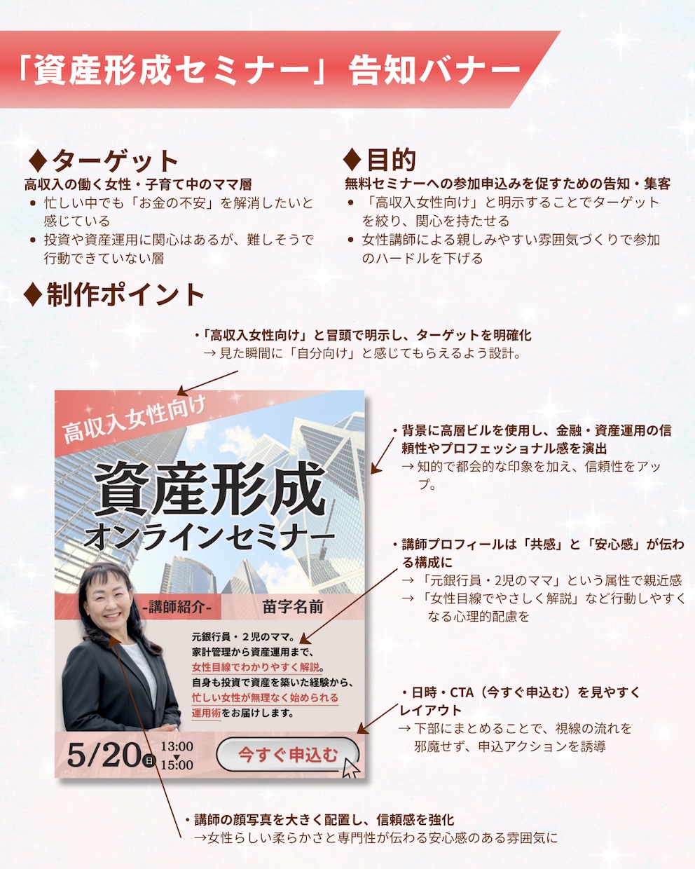 申し込みにつながるバナーを作ります 申し込まれる1枚を【モニター価格終了】 イメージ3