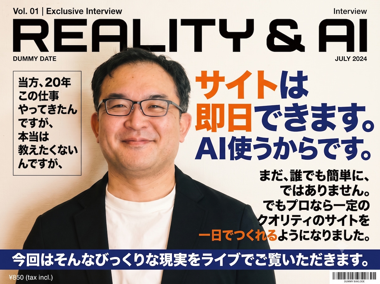 1時間で御社の採用ページ作るのを実演します 本当は教えたくない瞬間サイト制作をご覧いただきます イメージ1