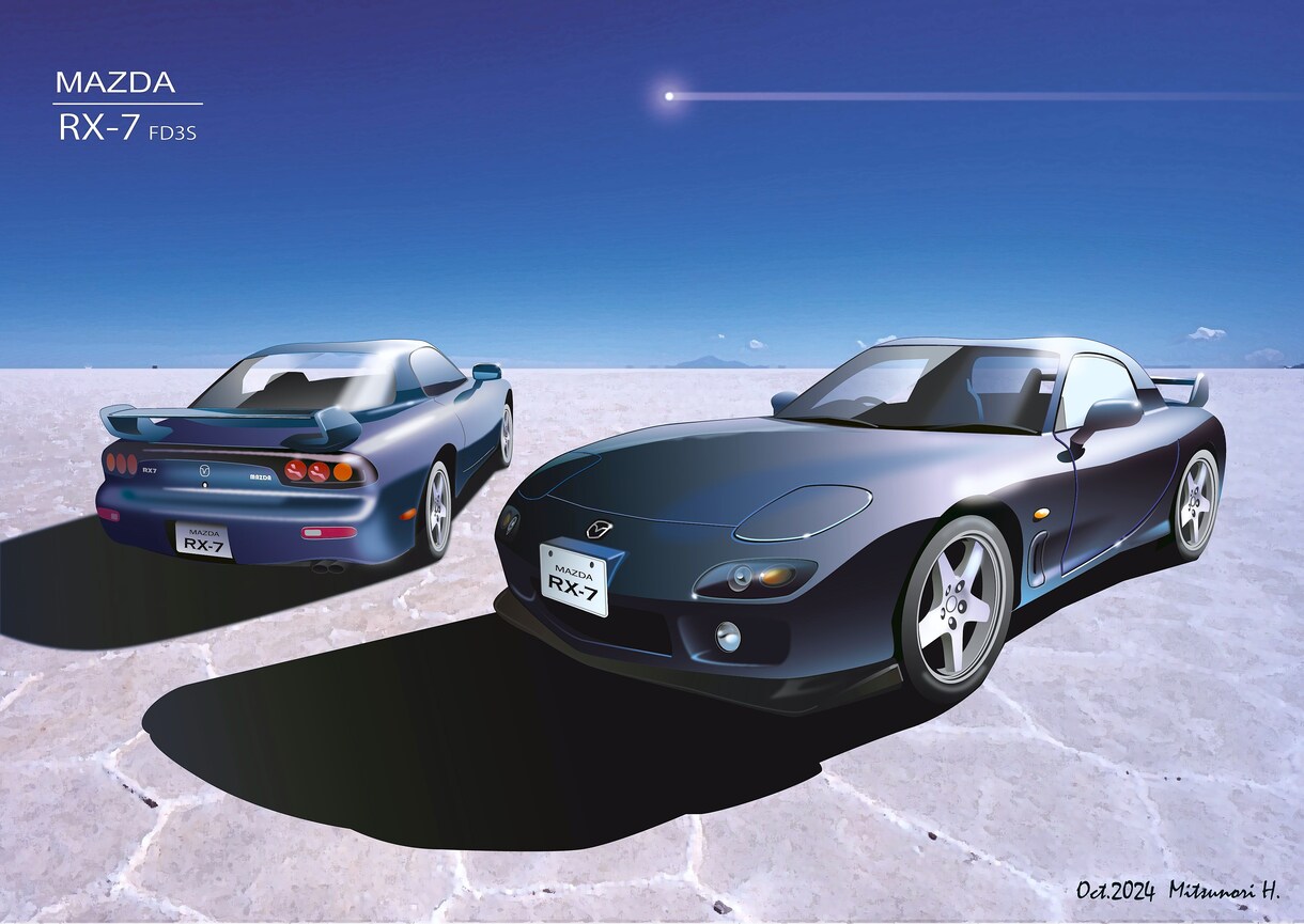 大切な愛車の写真をドラマチックなイラストにします あなたの愛車が映画のワンシーンに登場! イメージ1