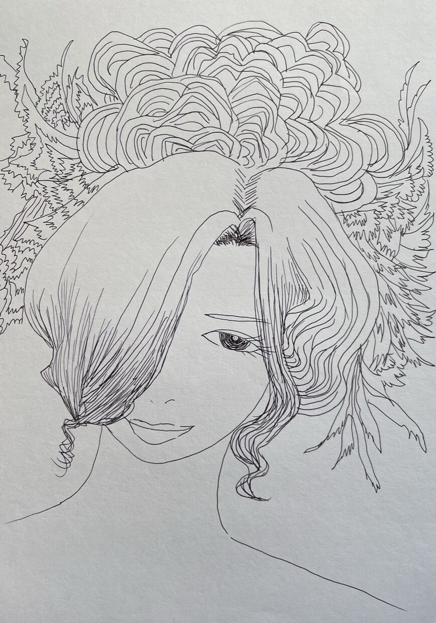 女性のイラスト（上半身）ボールペンで描きます 技術がある方で、何かのベースに使えそうだと思う方 イメージ3