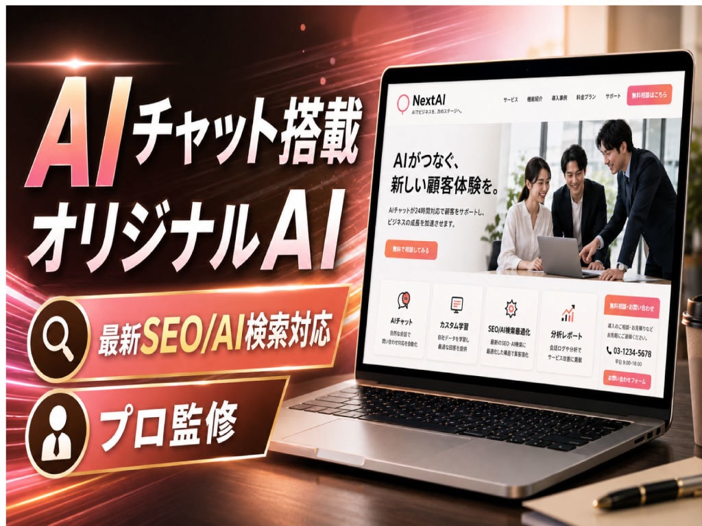 AIチャット装備のホームページ制作と管理代行します 簡易更新・完全管理代行+サブスク版 イメージ1