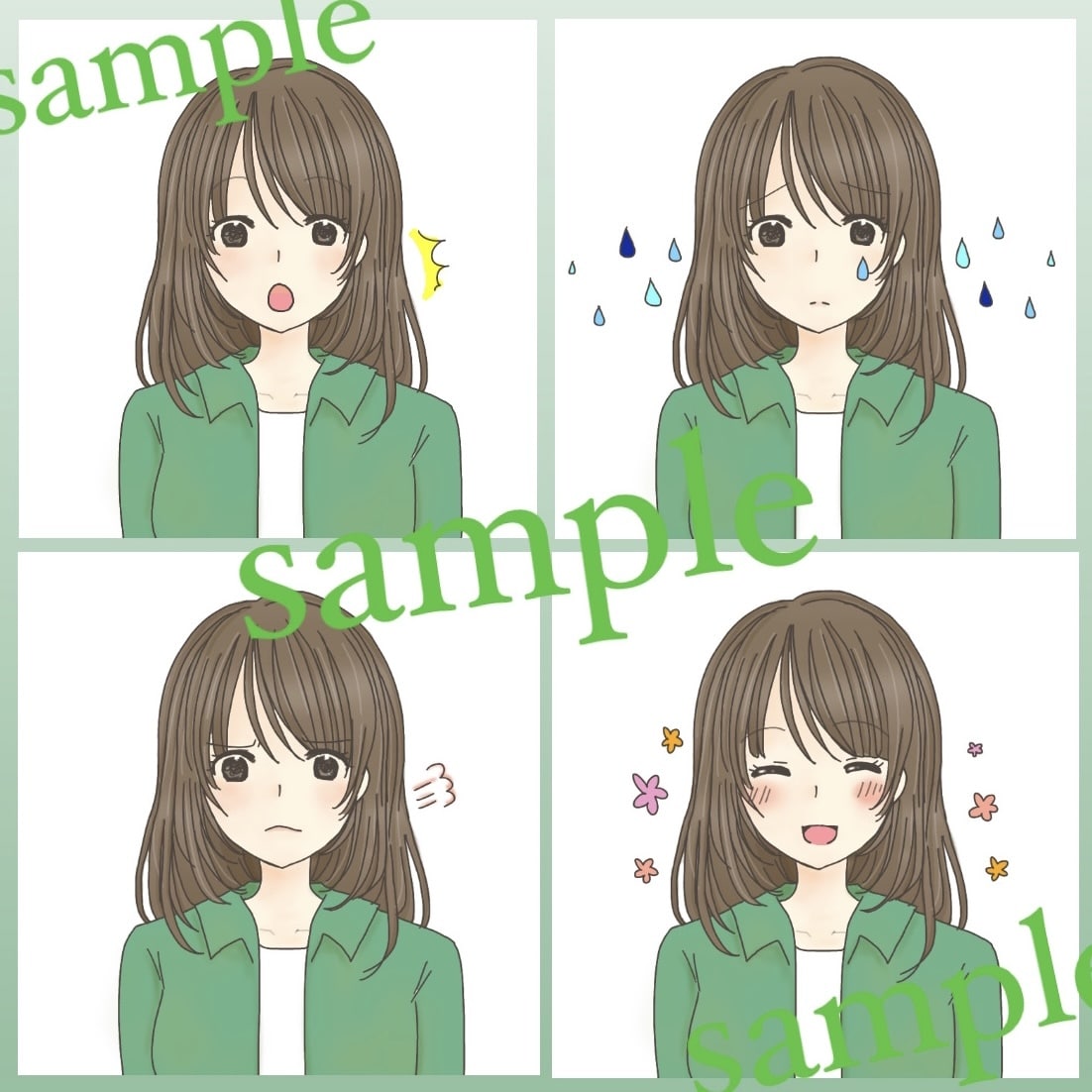 ブログで使える！いろんな表情のイラスト描きます 様々な場面で使える【表情別イラスト】を提供します！ イメージ2