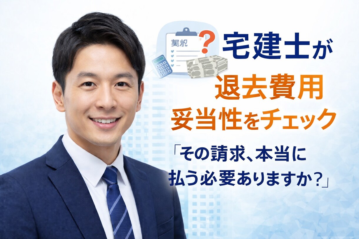 宅建士が退去費用の高額請求を確認します 納得できない退去費用、ひとりで悩まないで！ イメージ1