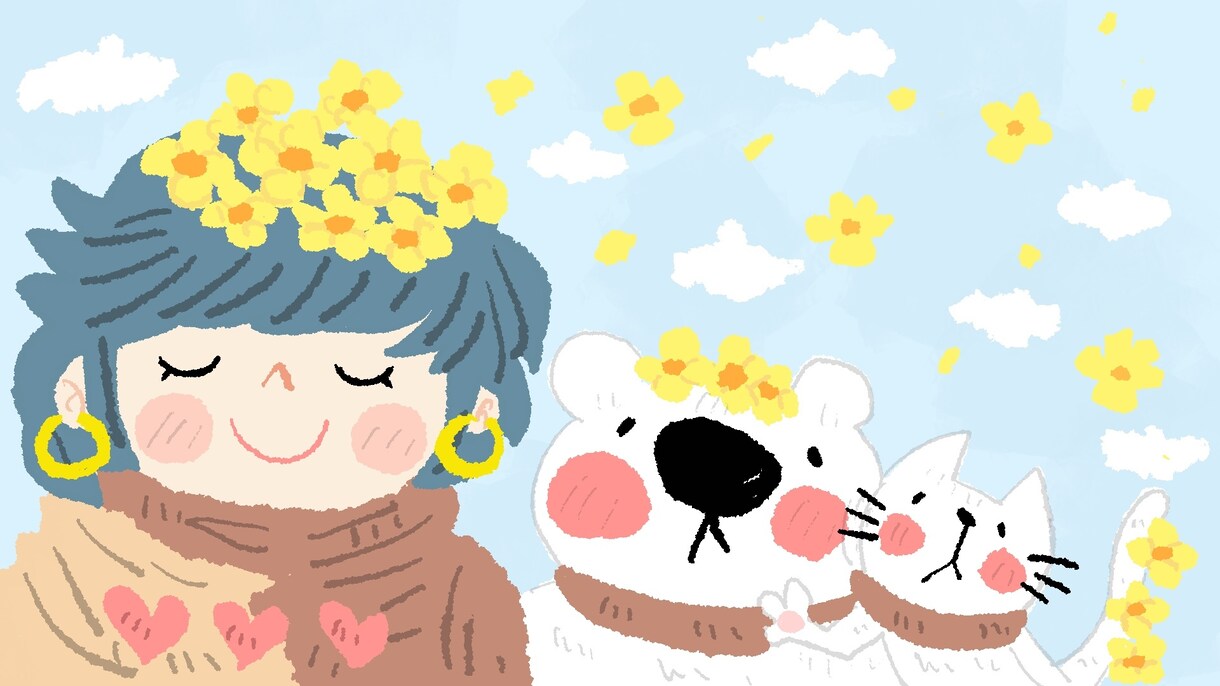絵本タッチの温かいイラストを描きます 「キャラクター」のみ。ご依頼主様のラフ下絵は不要。 イメージ1