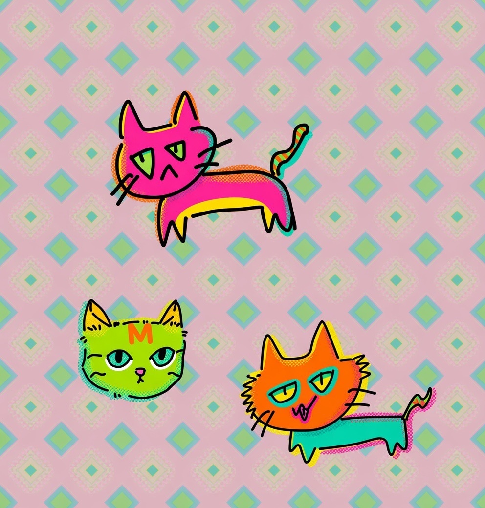 ゆるかわでレトロポップ風なイラストを描きます ゆるくて独特な世界観のイラストです！ イメージ1